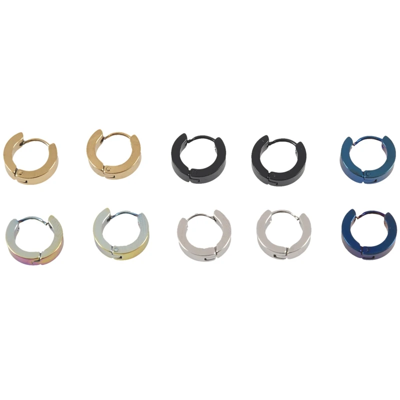 Гипоаллергенные серьги кольца из нержавеющей стали 5 цветов пар|Серьги-подвески|
