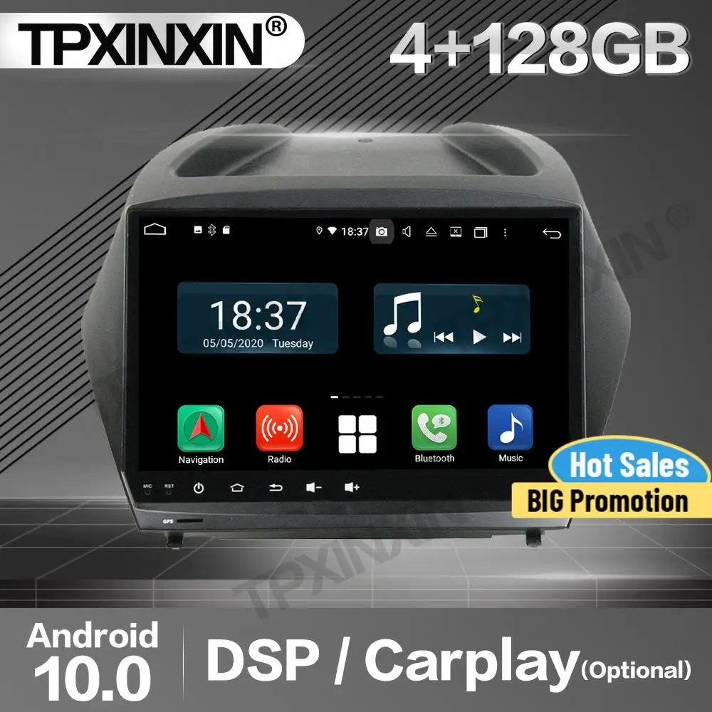 

4+128G Carplay Car Radio 2 Din Stereo Receiver Android For Hyundai IX35 2011 2012 2013 2014 2015 GPS Navi Player Audio Head Unit