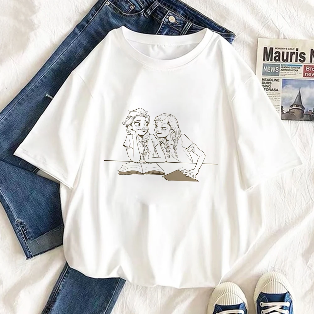 Футболка женская с принтом Холодное сердце II милая Модная рубашка Анны и Эльзы в