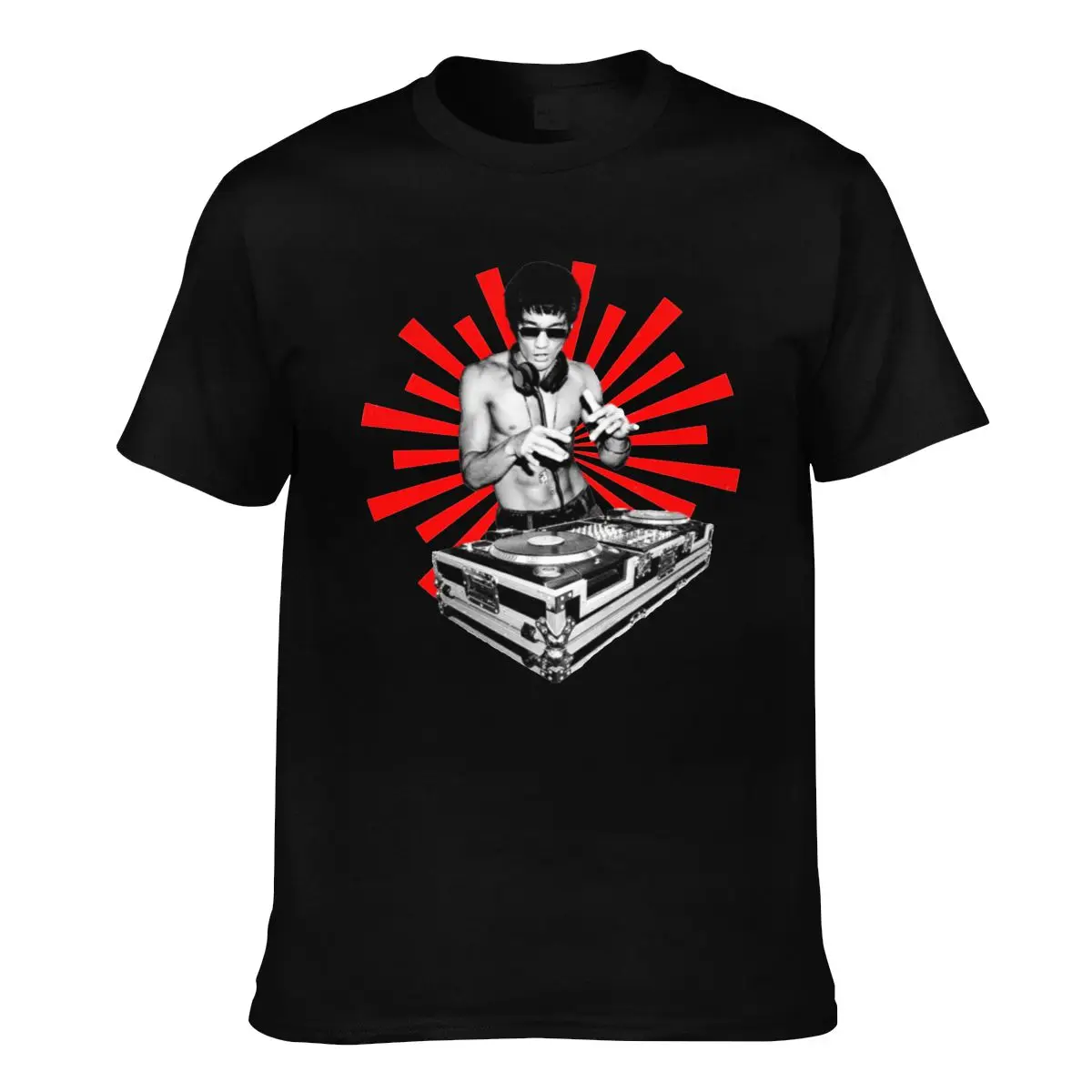 

Bruce Lee DJ T Shirt Kung Fu Star Beach 100 Percent Cotton T-Shirt Big Print Tshirt Male