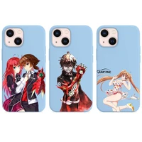 high school dxd anime cartoon phone case purple color for iphone 13 12 11 mini pro x xr xs max 6 7 8 plus cover coque