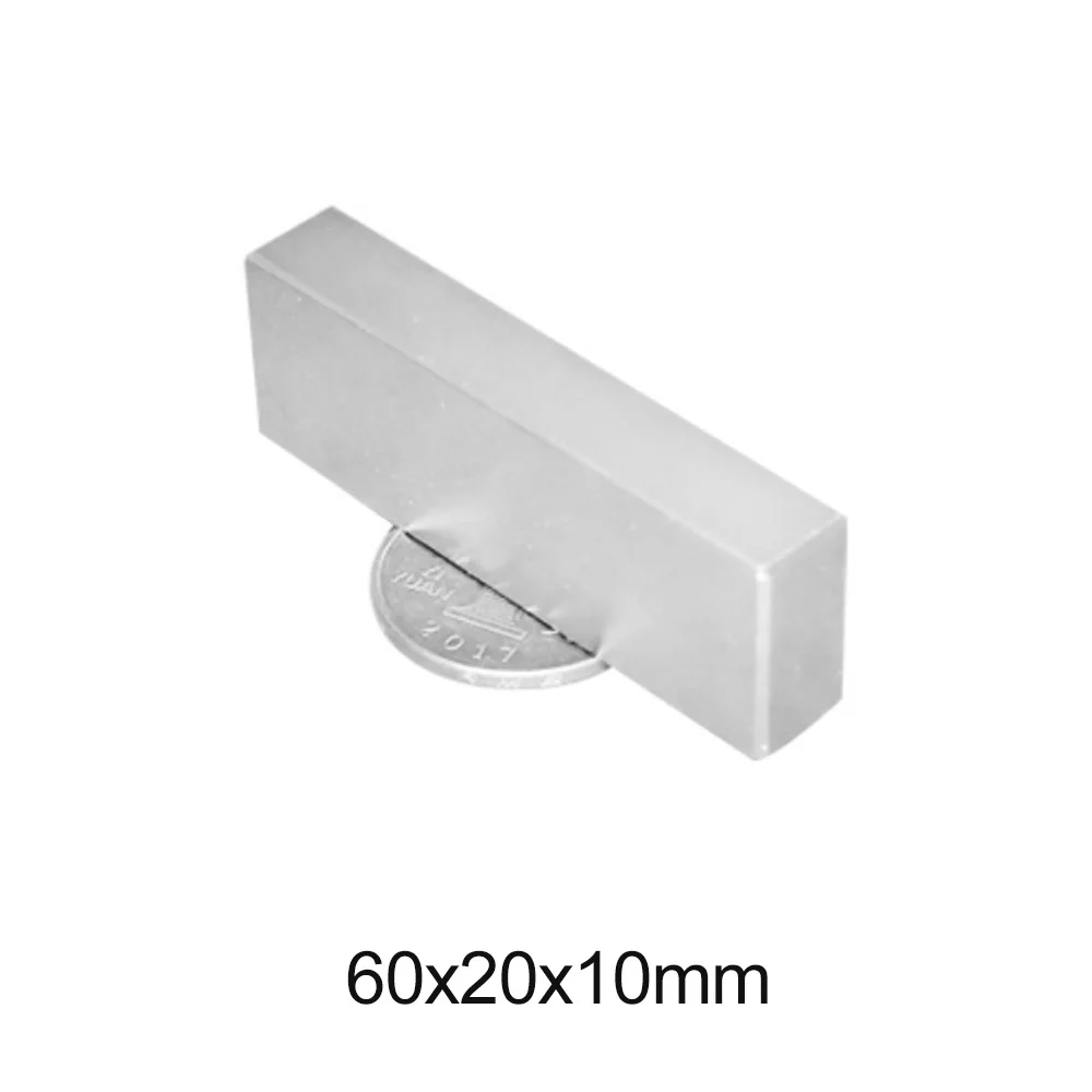 1 ~ 5 шт. 60x20x10 супер сильный неодимовый магнит полосы постоянный магнитный блок 60x20
