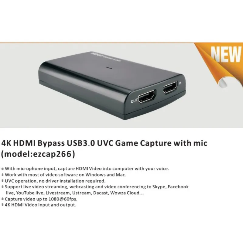 Запись игр HD 1080p 60fps HDMI к USB3.0 видео для PS4 Xbox One nintendo Switch Twitch FaceBook Youtube Live