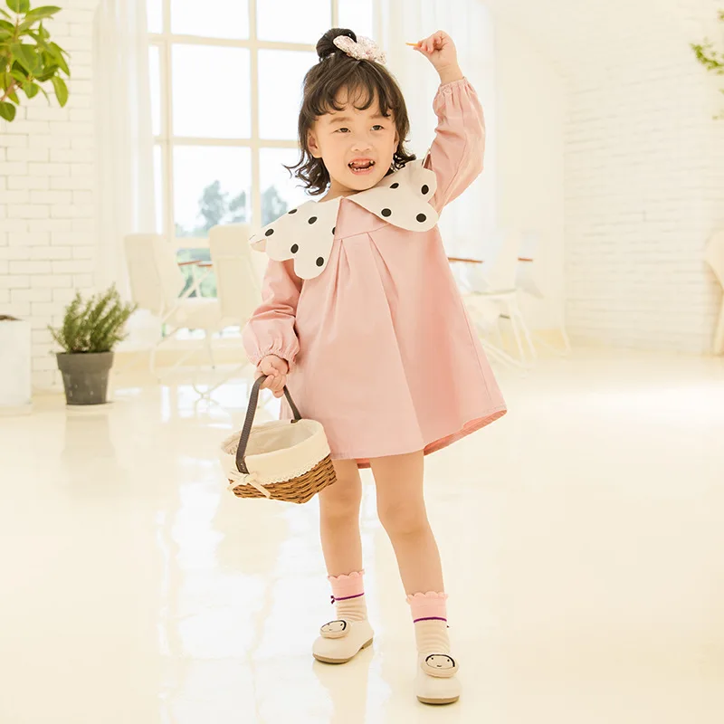 Осенние платья для маленьких девочек Платье-пачка с длинными рукавами