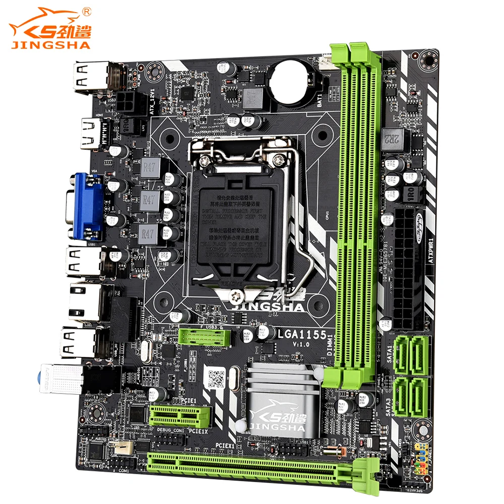 Материнская плата JINGSHA H61B LGA1155 для i3 i5 i7 DDR3 * 2 SATA 4 чипсет Intel H61 поддержка процессора