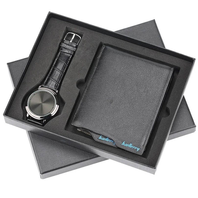 Gift Set 57 Для мужчин s часы класса люкс минималистические кварцевые наручные часы держатель для карт бумажник часы подарочный набор для мужчин часы для Муж папа дружок - Цвет: Gift Set 57