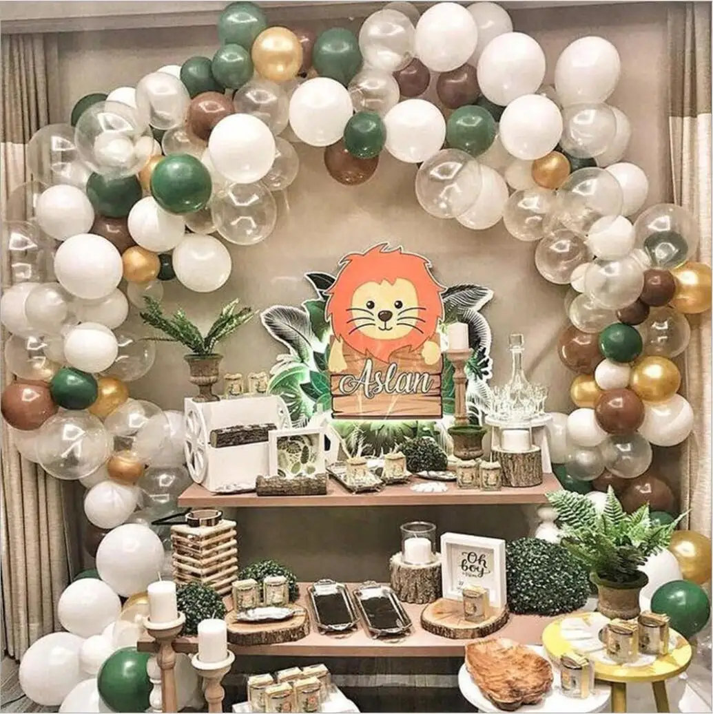 

119pcs New Retro Color Bean Paste Green Balloon Arch Garland Kit Wedding Hawaiian Party Birthday Ballons Globos Decoration H0268