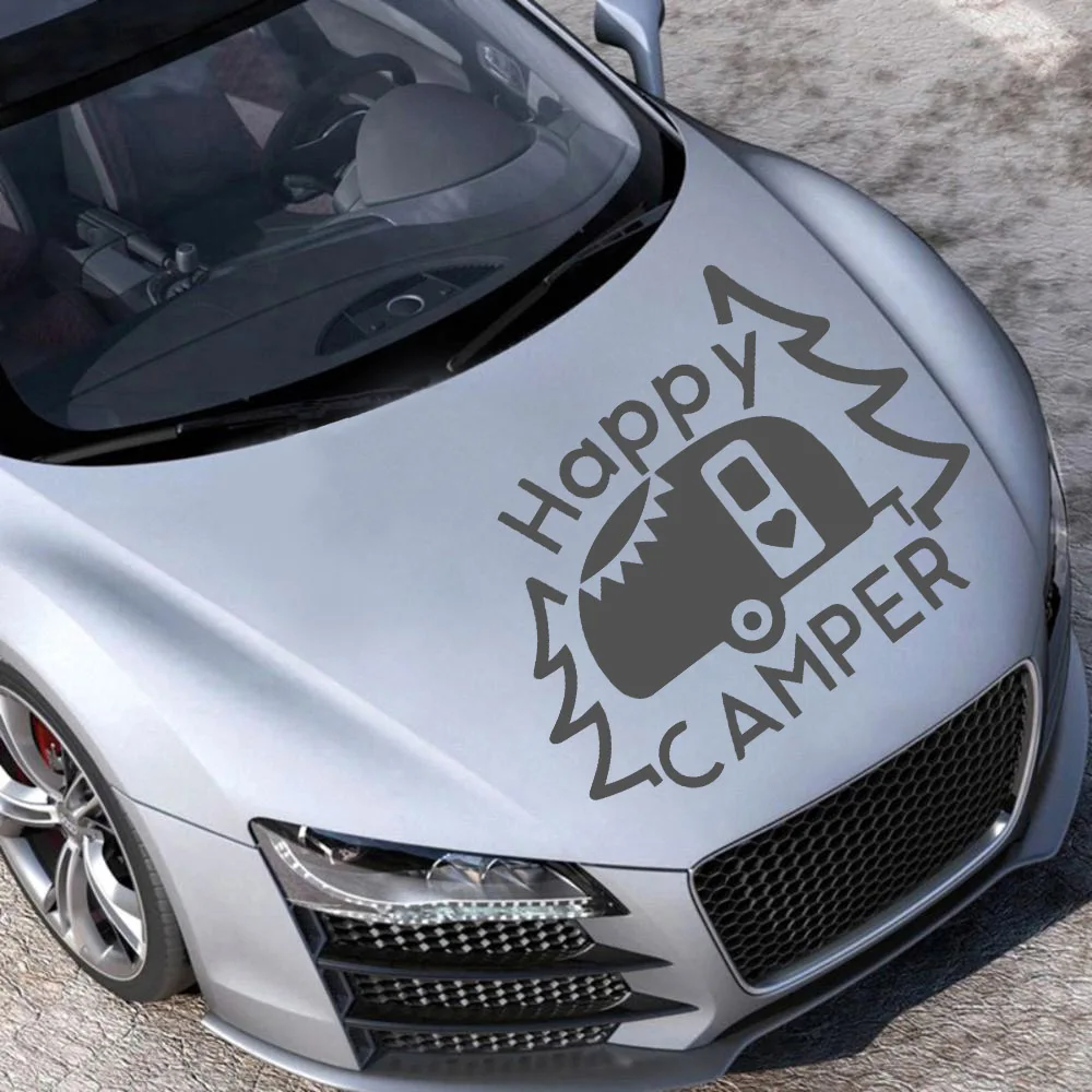 

Free shipping happy camper Auto Stickers On The Car Decoration Sticker For Car Side Mirror Rearview Diy Your Own Personalized