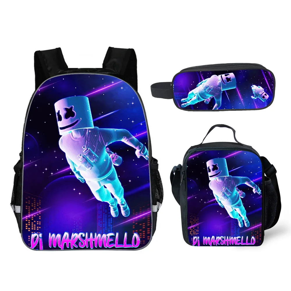 3 set DJ Marshmallow сумка Школьный рюкзак для подростков Marshmellow рюкзак детские школьные сумки ортопедические рюкзаки - Цвет: 3 set