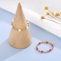 bohemian bead ring summer gold colour fairy friend bead chain ring metal finger rings hit rings for women girl wedding party