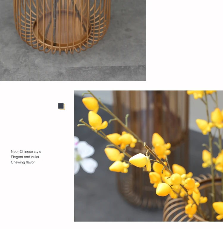 

LARGE 50CM LUXURY GOLD CAGE SHAPE FLOOR FLOWER POT ART METAL VASE TABLETOP GREEN PLANT DRIED FLOWER POT HOME OFFICE HOTEL DECOR