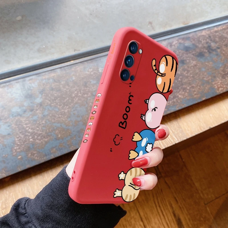 

Чехол для OPPO Reno4 4G, задняя крышка с милым рисунком животного