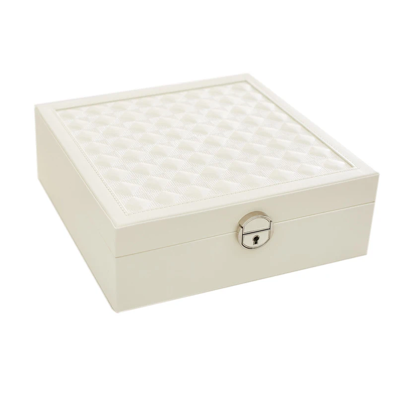 Искусственная кожа деревянный ящик для хранения ювелирных изделий Органайзер