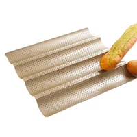 non stick perforated french bread pan loaf bake mold toast cake baking dishes baguette tray bakeware kitchen baking mold tools