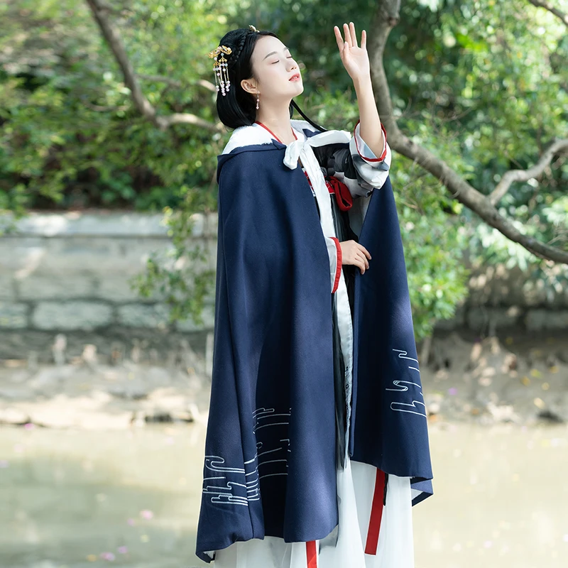 Новинка Женское пальто Hanfu Китайская традиционная синяя мантия Древний