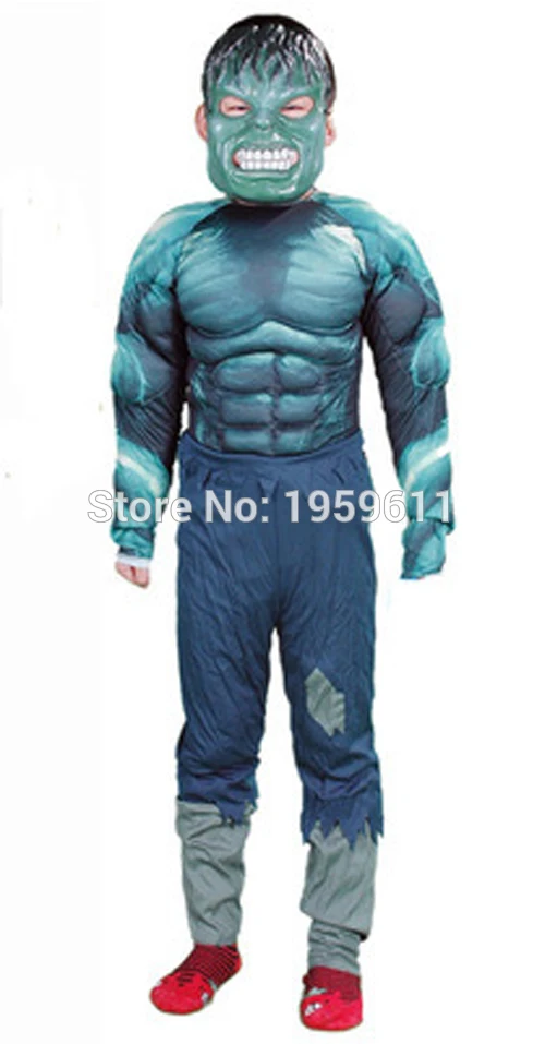 Классический Детский костюм Мстителей Халка разноцветная футболка маскарадное