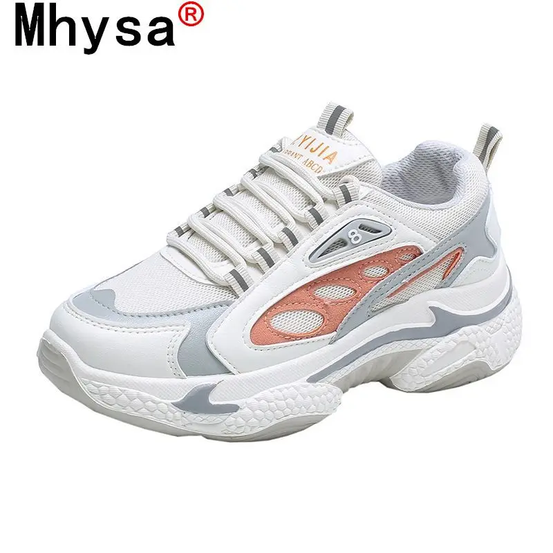 

Spring 2021 Women's Breathable Sneakers Fashion Lace Up Platform Women Round Head Casual Shoes Outdoor Comfortable Women Shoes