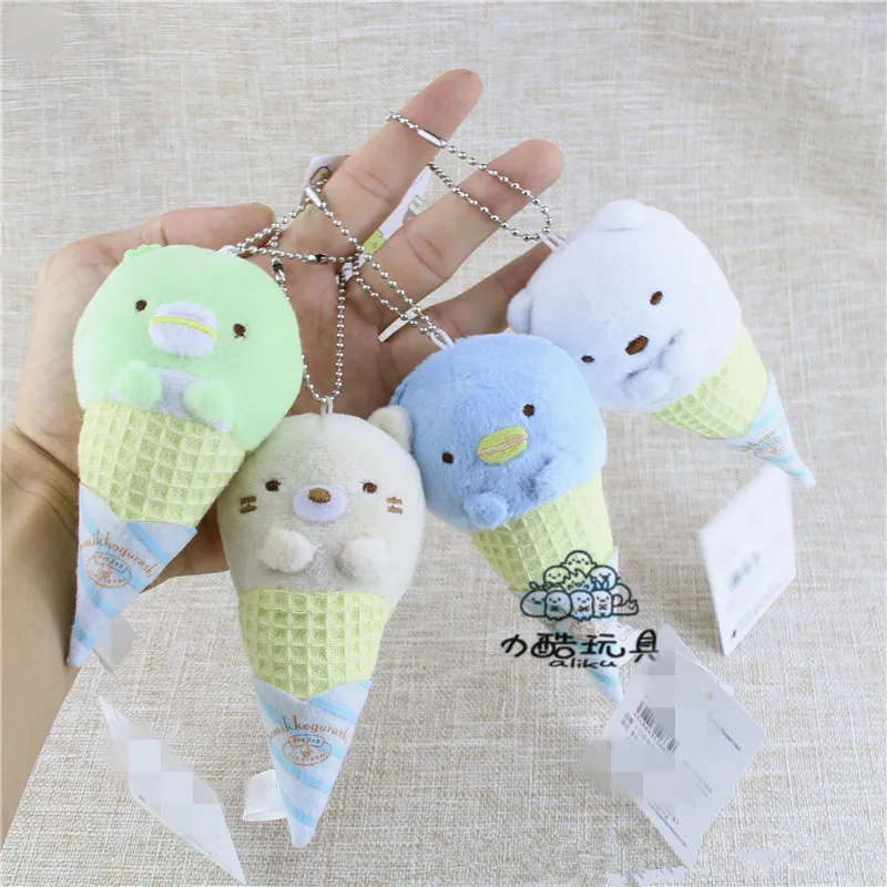 Мягкий мягкий брелок Sumikko Gurashi в стиле мороженого Мультяшные животные модные