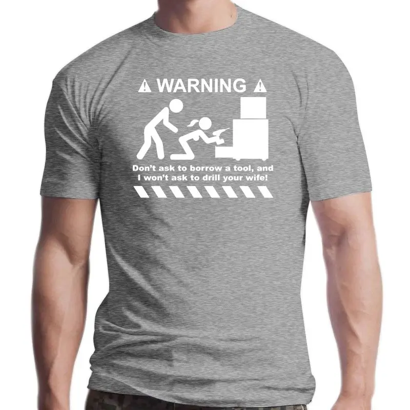 

New Drill Your Wife T Shirt Cool Short Sleeve Summer Printed Crew Neck Gift Leisure 2021 Fashion Shirt