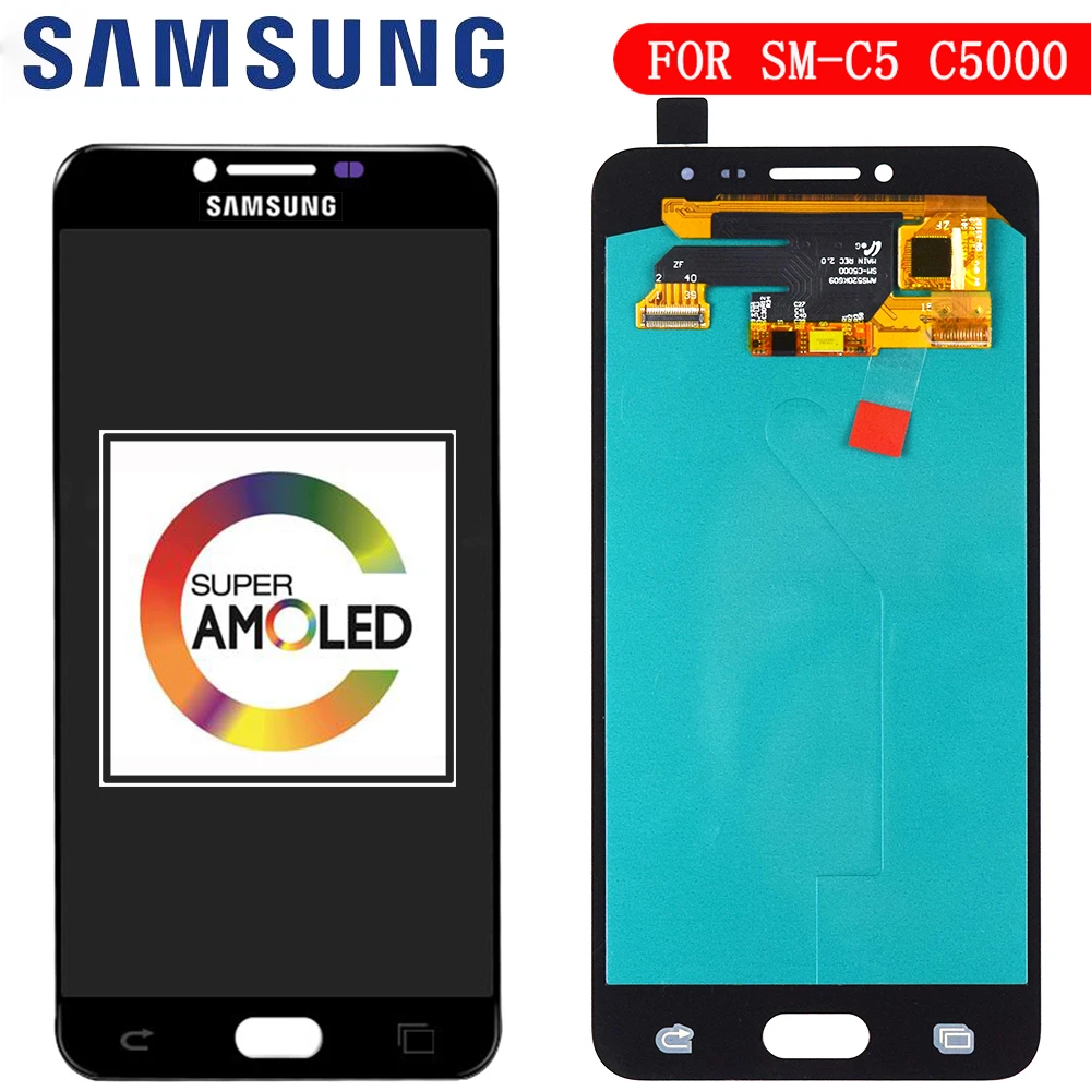 Новый 5 2 ''Super EDO AMOLED ЖК дисплей для SAMSUNG Galaxy C5 жк C5000 сенсорный экран дигитайзер
