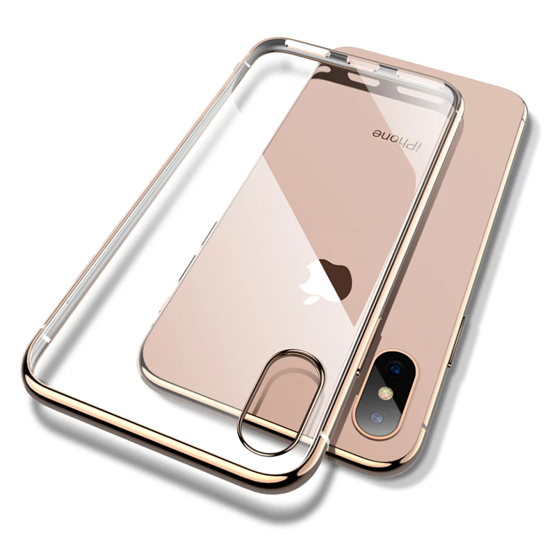 Мягкий чехол из ТПУ с гальваническим покрытием для iPhone 12 Mini 11 Pro 7 8 Plus 6 6S