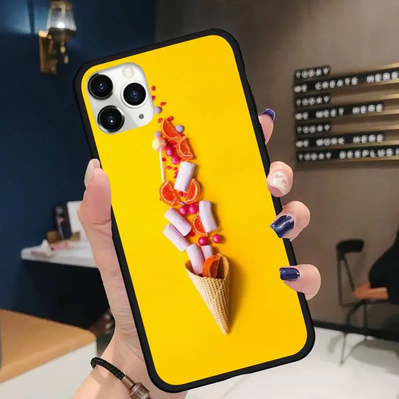 

ice cream Macaron Phone Case for iPhone 11 12 pro XS MAX 8 7 6 6S Plus X 5S SE 2020 XR Soft silicone
