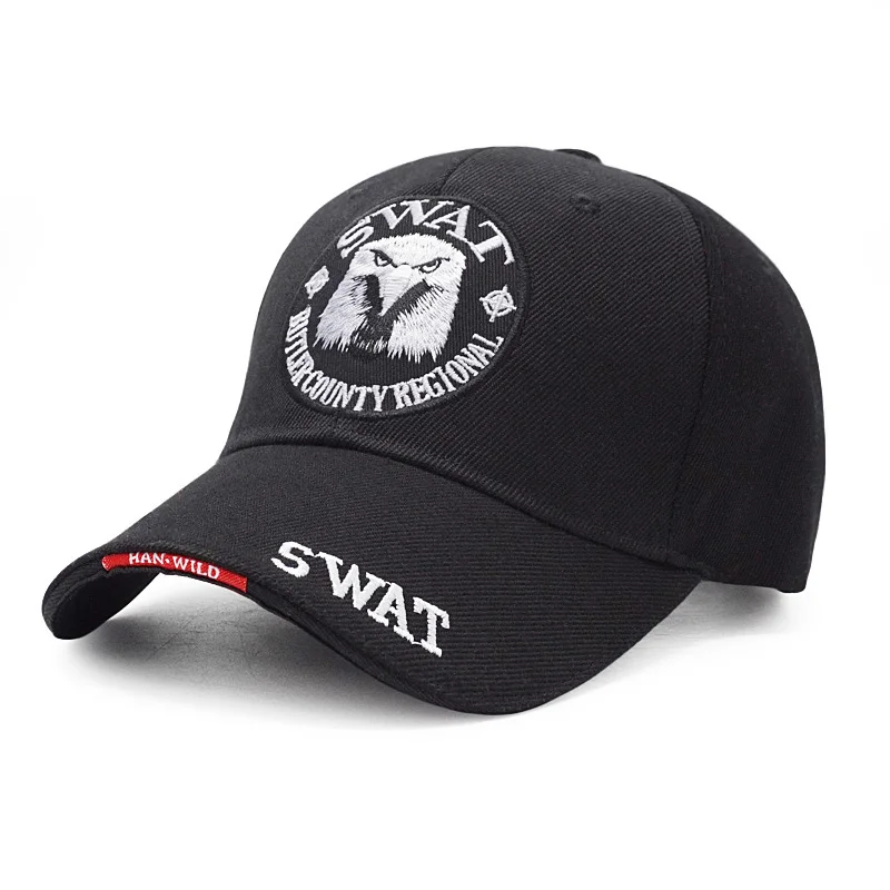 egale black Новая брендовая мужская тактическая бейсбольная кепка Eagle SWAT, армейская бейсболка, хлопковая кепка, Регулируемая Мужская Уличная Бейсболка Кепка Gorras - Цвет: egale black