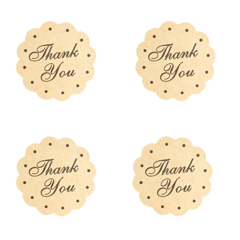 100 шт./упак. спасибо Кружева Крафт Бумага английские слова сладости печать для