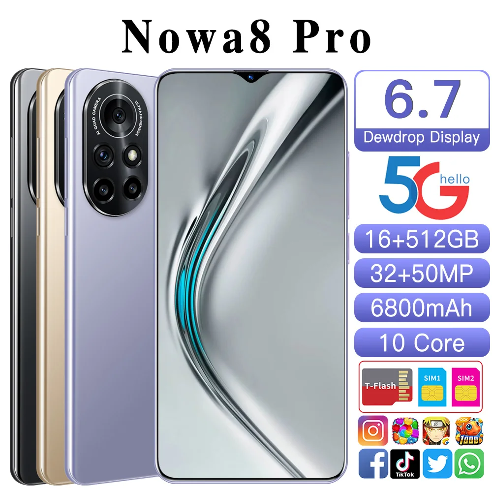 Новинка смартфон Nowa8 Pro телефон с диагональю экрана 7 3 дюйма разблокированный 10