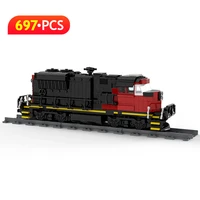 moc high tech city series locomotive train modular building blocks transportation vehicles bricks model kids diy toys xmas gift