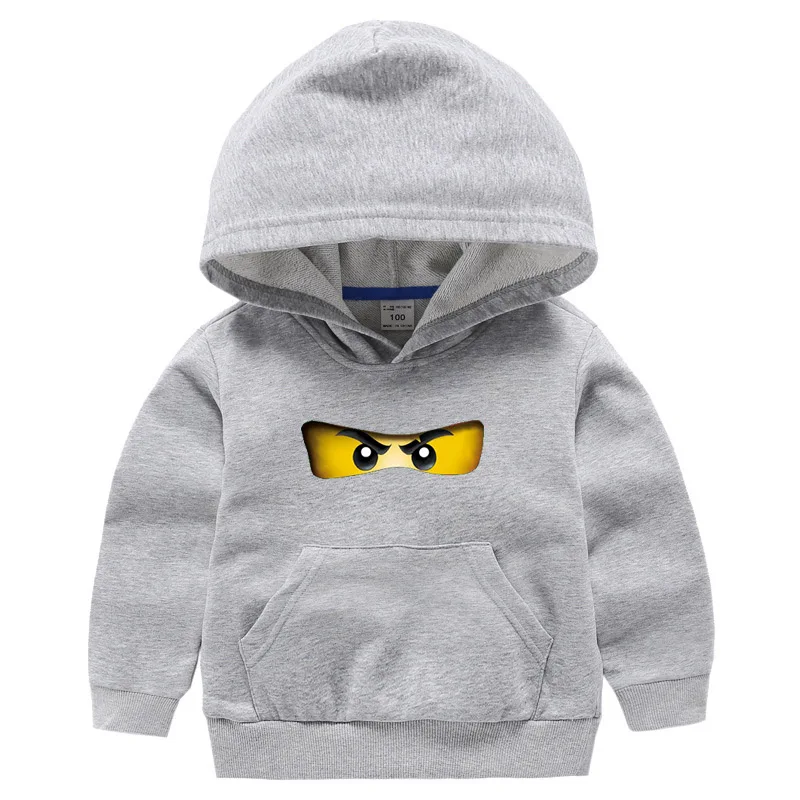 

2019 Boys Sweatshirts Legoes Hoodies Baby Ninjago Girls Hooded Long Sleeves Children Spring Autumn Clothes Toddler Outerwear