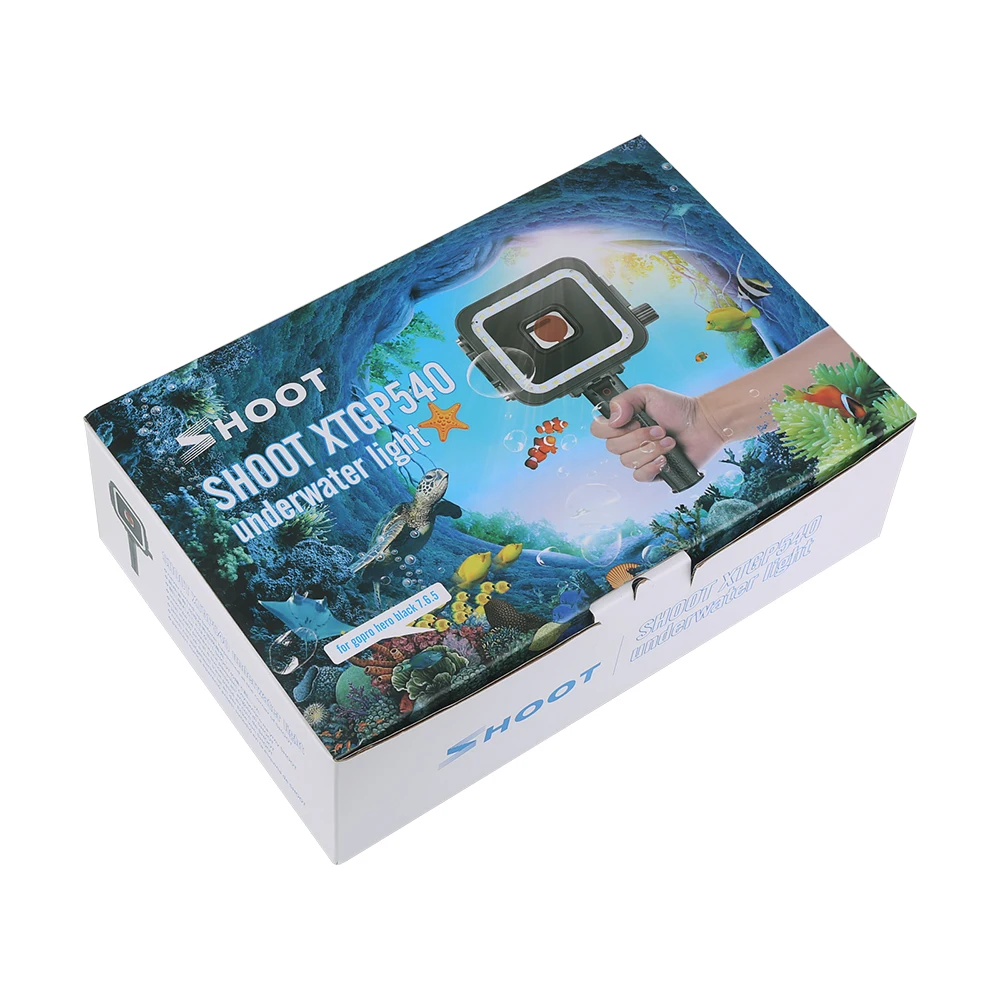 40 м светодиодный светильник для подводного плавания для GoPro Hero 7 6 5 Черный видео вспышка заполняющий светильник s водонепроницаемый чехол красный фильтр триггер