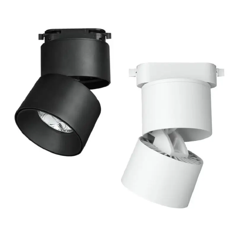 Трековые светодиодные лампы 4 провода 3 фазы черный и белый корпус монолитный