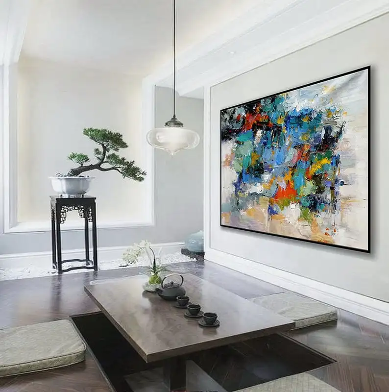 Goedkoop Hand Geschilderd Moderne Schilderkunst Canvas Art Home Decor Hedendaagse Abstract Grote Wall Art Super Grote Oversize Acryl Olie Art