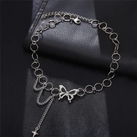 2021 butterfly hip hop chocker clavicle chain necklace for women new trend female jewelry