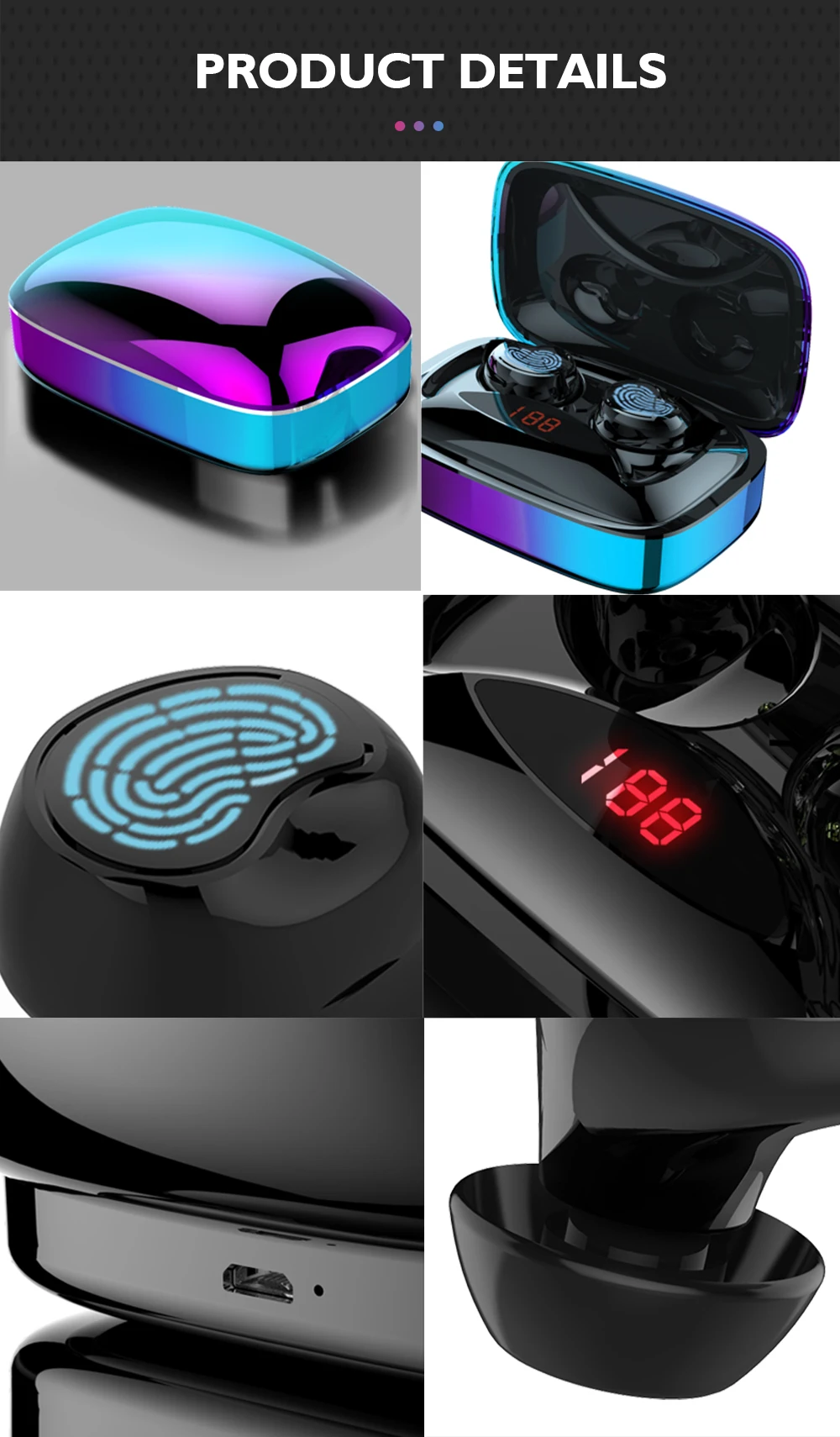 Arlado X29 градиентные беспроводные bluetooth-наушники портативные сенсорные наушники с 2000 мАч Мощный светодиодный дисплей Спортивная гарнитура