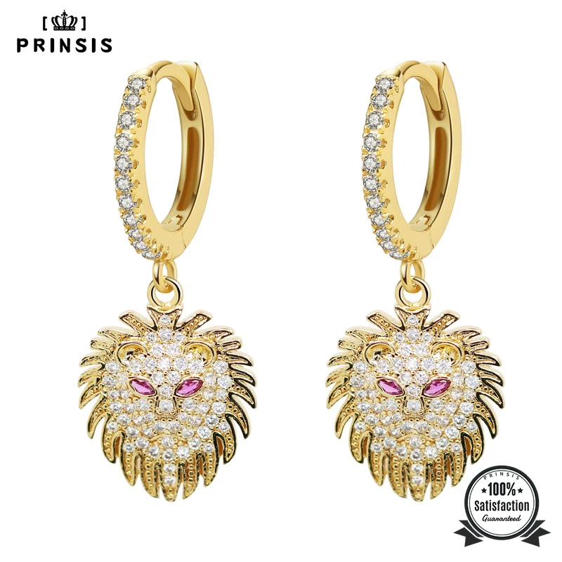 Женские Модные ювелирные изделия PrinSis, крутые серьги-кольца с фианитами и камнями, подарок на день рождения для девочек, корейские ювелирные изделия P022