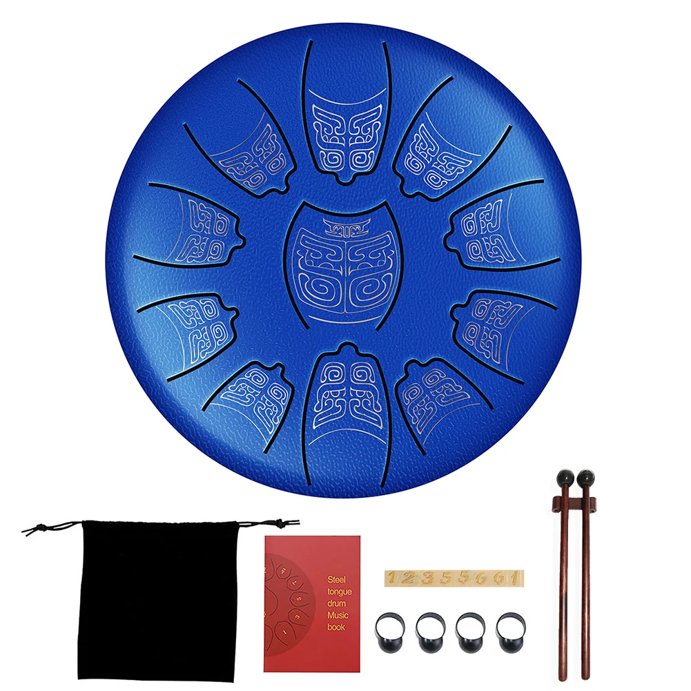 

6 inch Steel Tongue Drum 11 Tune Hand Pan Drum Tank with Mallets Carrying Laser Engraving SKD Carbon Steel Percussion Instrument