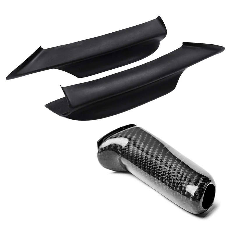 

2X Front Bumper Lip Splitter For-BMW E90 E91 3 Series 4Dr Sedan M-Tech 2005-2008 & 1x Handbrake Cover Grip Handle Cover