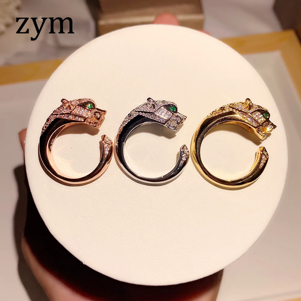 Кольцо Леопард с леопардом кольцо леопардовым принтом инкрустированное