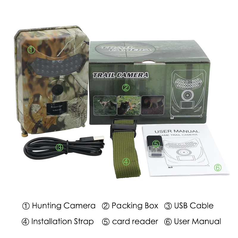 

Outdoor Hunting Camera 12MP Wild Animal Detector Trail Camera HD Waterproof Monitoring Infrared Heat Sensing Night Vision