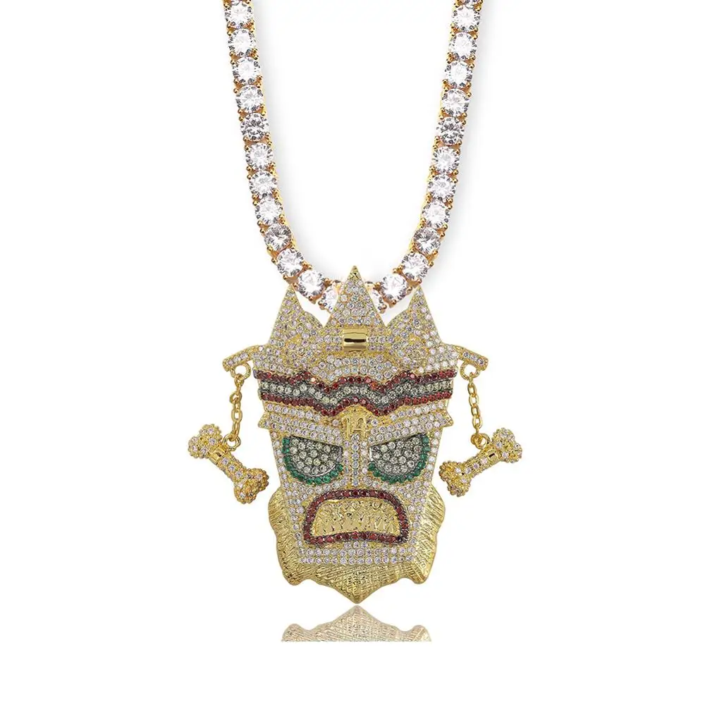 Цепочка со сверкающими фианитами Золотая модная женская бижутерия в стиле