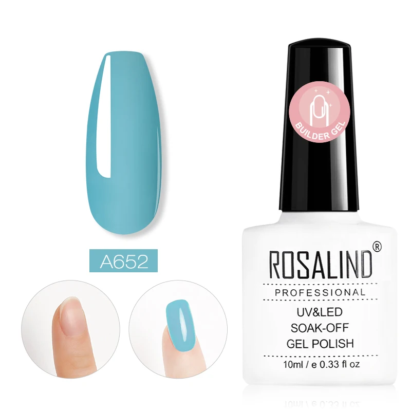 RDA652 ROSALIND красочный строительный Гель-лак для ногтей прозрачный гель-лаки для ногтей для дизайна ногтей предназначен для замачивания Полупостоянный УФ-гель лампа - Цвет: RDA652