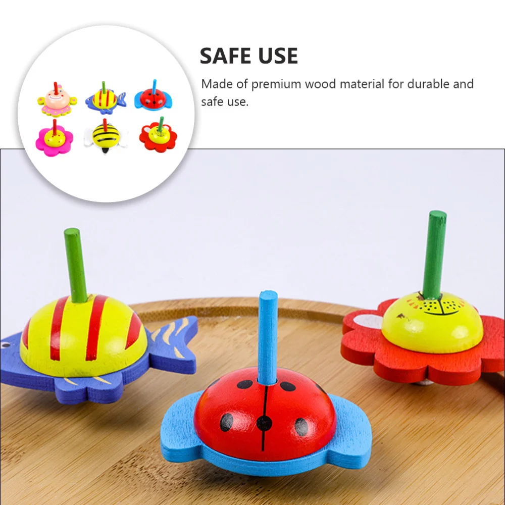 

6 Pcs Toddlers Educational Toys Interesting Manual Wooden Rotating Toys (Random Color)