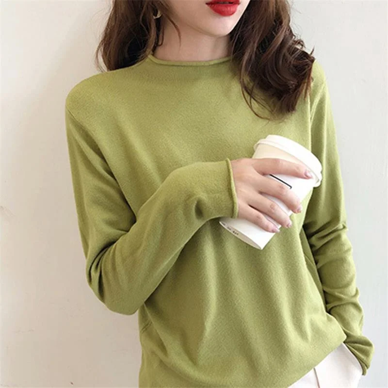 

Sweater Knitted Women New Girl Jumper Soft Top Women Korean All-Match Knit Sweater Lazy Sexy Sweaters Ladies Tops Female