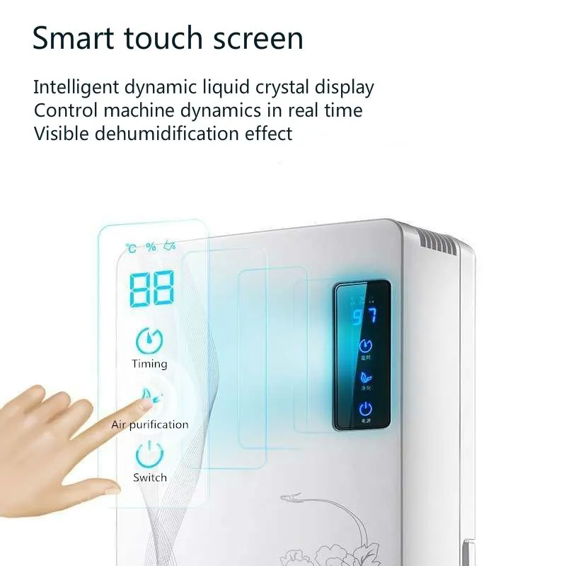 Intelligent Dehumidifier Basement Moisture Absorber Air Purification Dry Clothes Household Small Touch Screen Control Timing | Бытовая