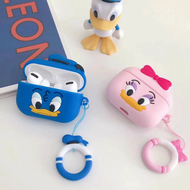 3D чехол для наушников Airpods Pro силиконовый с медвежонком Кроликом Свинкой