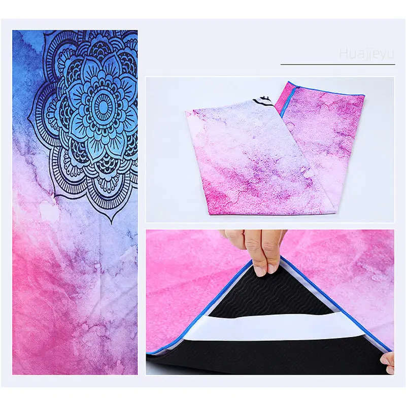 

Printed Yoga Towel Non Slip Microfiber 185*68cm Yoga Blanket Absorb Sweat Yoga Mat Cover Towel Pilates Fitness Beach Mat Towel