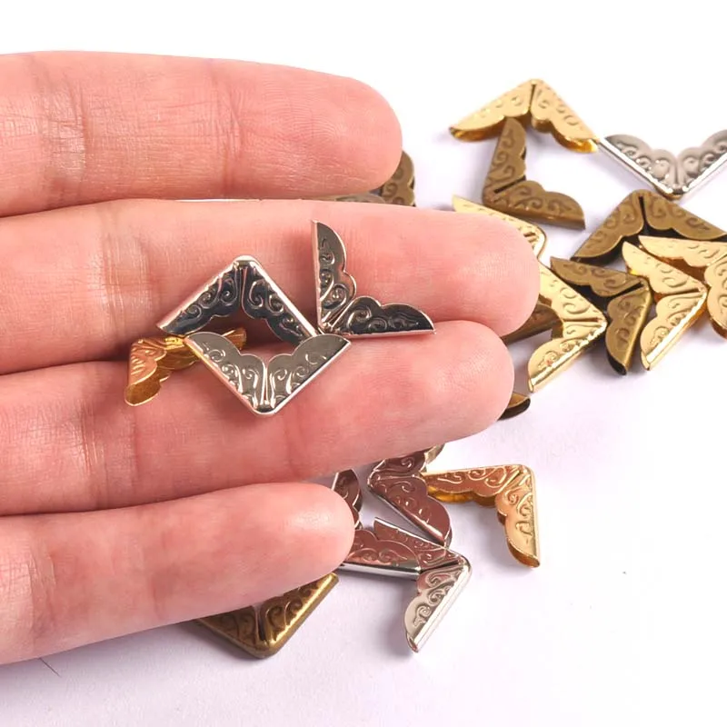 50pcs 14x14mm Antique Metal Book Scrapbooking Notebook Albums Menus Folders Corner Protectors Bronze Tone C3055