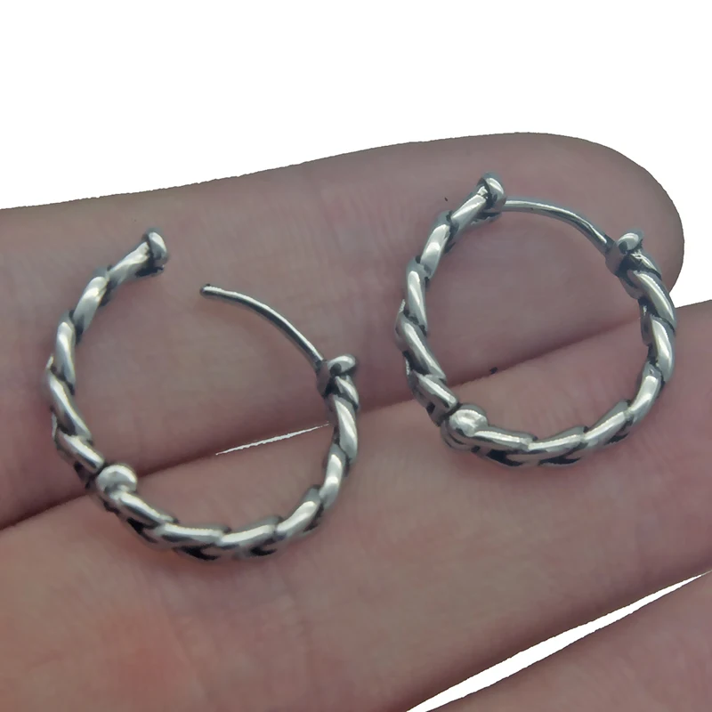 Серьги-кольца мужские из нержавеющей стали в стиле панк | Украшения и аксессуары